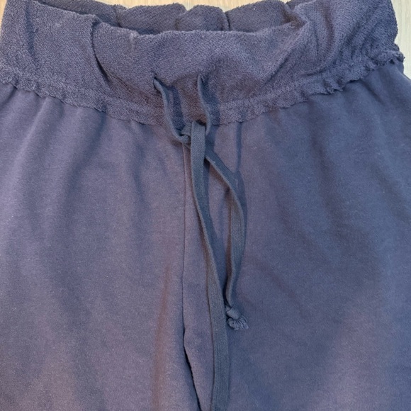 Free People FP Beach wide leg cropped pants navy blue sweats size small - Picture 4 of 13